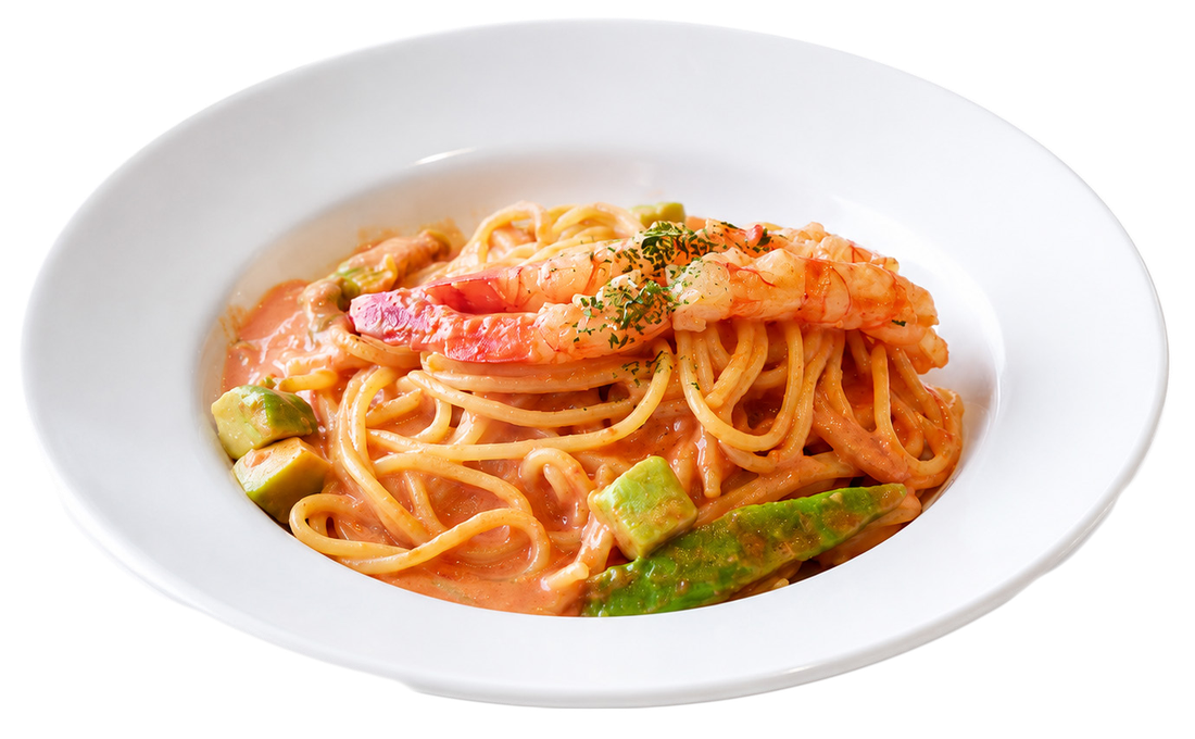 エビアボカドのトマトクリームパスタ